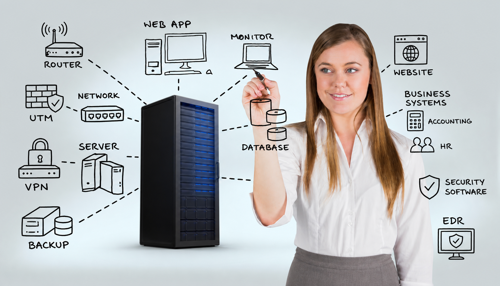 Business Systems and Security Tools Diagram